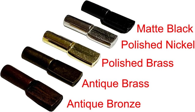 Desunia 4mm "Spoon" Style Cabinet Shelf Support Pegs - Antique Brass - Pack of 50 - Image 3